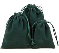 Sacs-cadeaux, sacs-cadeaux, Lot de 6 pochettes en velours for bijoux, petits sacs en tissu avec cordon de serrage, for remplir un cadeau de mariage, de Noël ou d'anniversaire(Green,8 x 10 cm)