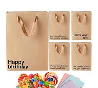 Sacs Cadeaux Sarcastiques,5 Sachets en Papier avec des Phrases Satiriques et Humoristiques - Sacs d'Échange de Cadeaux Hilarants | pour Bureau à Domicile Noël Nouvel An Poisson d'Avril Pâques Réunions