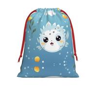 Sacs cadeaux souriants à motif Poisson Pufferfish S - Ajoutez une touche de formalité à vos mariages, Noël, anniversaires et anniversaires de mariage - (S à L)