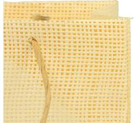 Sacs cadeaux tissés papier vanille orange rose 20×10×10cm set de 6 avec poignées décoratives