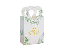Sacs-cadeaux, White Heart Shaped Candy Favor Boxes 6x3.8x10.5cm Valentine Wedding Party 25/50 Pcs(50pcs)