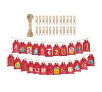 Sacs Calendrier De L Avent, Décorations De Noël Remplissables Pour 24 Jours Pochette Artisanat de Fêtes à Cordon avec Attaches Pour Bonbons Chocolat Bijoux Jouets Snacks