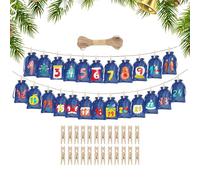Sacs Calendrier de l'Avent Noël 24 Jours Réutilisable | Sachet de Bonbons avec Numéros - Pour Fêtes, Mariages, Anniversaires, Cadeaux Enfants Adultes Famille Jouets Snack