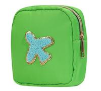 Sacs cosmétiques à la mode en nylon élégant pochettes de maquillage organisées pour elle cadeaux et articles de toilette sac de rangement sac cosmétique à la mode, Avion vert, Beauté de masse