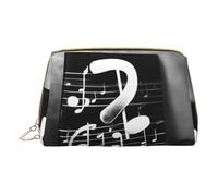 Sacs cosmétiques bleus avec imprimé camouflage,Trousse de maquillage en cuir petite pour portefeuille, sac cosmétique,Pochette de toilette pour femmes Voyage, Noir et blanc Musique Note, One size