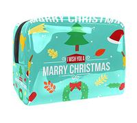 Sacs cosmétiques imperméables, sacs de maquillage de voyage carrés de Noël, calendrier de Noël, sacs de maquillage portables multifonctionnels, organisateur de sac de maquillage de voyage pour femme,