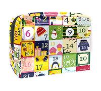 Sacs cosmétiques imperméables, sacs de maquillage de voyage carrés de Noël, calendrier de Noël, sacs de maquillage portables multifonctionnels, organisateur de sac de maquillage de voyage pour femme,
