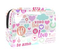 Sacs cosmétiques, Self Love Heart Hug Pink Background Travel Cosmetic Bags Multifonctions Portable Makeup Bags Organizer for Women, Multicolore 04, 18.5x7.5x13cm/7.3x3x5.1in, Trousse de beauté