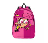 Sacs d'anniversaire roses à fermeture éclair pour enfants, cartable de camping pour filles, The Fairly Oddparents Noir