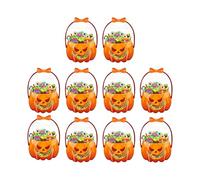 Sacs de bonbons à la - 10 pièces Traite des sachets pour les fêtes d'Halloween, conception transparente avec poignées, sac recessable pour le stockage de collations, les bonbons, chocol