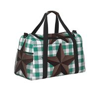 Sacs de cabine sous le siège - Sac de voyage fourre-tout pour homme et femme - Motif étoile du Texas occidental - Vert et blanc