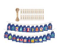 Sacs de calendrier de l'Avent - Décoration de Noël 24 jours à remplir | Pochette à cordon avec clips - Pour mariage, vacances, anniversaire, adultes, famille, amis, bonbons, collations