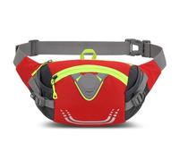 Sacs de Ceinture en Nylon, Sacs Taille légers for Jogging, élastiques et Respirants, Haute capacité avec Fermeture éclair, Accessoires Sport pour Cyclisme, Gym, Balade(Red)