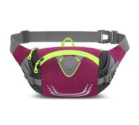 Sacs de Ceinture en Nylon, Sacs Taille légers for Jogging, élastiques et Respirants, Haute capacité avec Fermeture éclair, Accessoires Sport pour Cyclisme, Gym, Balade(Rose Red)