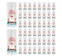 Sacs de cellophane de Noël - 50pcs Santa Snowman Pattern sachets | Candy traite le sac sucré, les sacs-cadeaux de friandises de vacances pour la célébration d'hiver événements de classe Favors de Noël