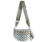 Sacs de clochards pour Femmes Sacs de clochards en Nylon à Carreaux croisés avec Sangle réglable capacité Fanny Packs for Women Girls Voyage, Vert Clair