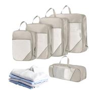 Sacs de compression de voyage - Organisations d'économie d'espace, 5 pièces Sacs pliables résistants à l'eau - Équipement pour les touristes campeurs et familles, ajout pratique pour emballer des couv
