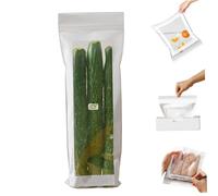 Sacs de congélation réutilisables 15pcs, sacs de rangement nourriture en gallon avec sandwich réutilisable à la fuite stand et étiquette pour cuisine, légumes, collations (style long)