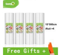 Sacs De Conservation Des Aliments Sous-Vide,12 + 15 + 20 + 25 + 30cm X 500cm,Rouleaux/Lot,Conservation Des Aliments Frais - Type 15cm-4pcs