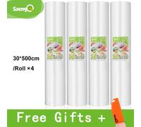 Sacs De Conservation Des Aliments Sous-Vide,12 + 15 + 20 + 25 + 30cm X 500cm,Rouleaux/Lot,Conservation Des Aliments Frais - Type 30cm-4pcs