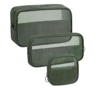 Sacs de cosmétiques, sacs de maquillage ensemble 3 pcs sac à maquillage en mailles respirantes 3 tailles sacs cosmétiques sacs de couches visibles Organisateur de tournée portables POSET