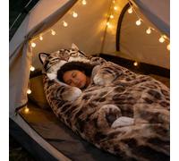 Sacs De Couchage À Motif De Chats Mignons,Sac De Couchage pour Adultes,Modèle Animal Doux,Sac De Couchage en Peluche en Forme De Chat Faisant Office De Couverture Chaude,Lavable,Idéal pour Le Camping