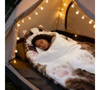 Sacs De Couchage À Motif De Chats Mignons,Sac De Couchage pour Adultes,Modèle Animal Doux,Sac De Couchage en Peluche en Forme De Chat Faisant Office De Couverture Chaude,Lavable,Idéal pour Le Camping