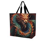 Sacs De Courses Chinese Dragon Tote Bag Décontracté Sac Shopping Femme Sac À Provisions Cabas Pour Plage Achats Gym