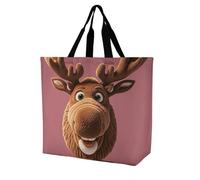 Sacs De Courses Funny Christmas Moose Head Handbag Reutilisable Sacs Tote Bag Décontracté Sac Shopping Pour Plage Voyage Vacances