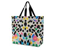 Sacs De Courses Glitter Rainbow Polka Dot Sac Shopping Décontracté Sac À Provisions Cabas Femme Tote Bag Pour Extérieur Plage Voyage