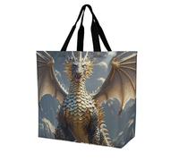 Sacs De Courses Golden Dragon Sacs Tote Bag Reutilisable Sac Shopping Décontracté Sac À Provisions Cabas Pour Extérieur Plage Vacances