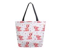 Sacs De Courses Heart Pink Dragon Sac À Provisions Cabas Grande Capacité Sac Shopping Décontracté Tote Bag Pour Extérieur Achats Plage