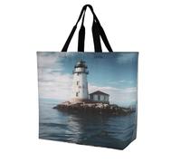 Sacs De Courses Light House Sea Tote Bag Légers Sac À Provisions Cabas Reutilisable Sac Shopping Pour Vacances Voyage Plage