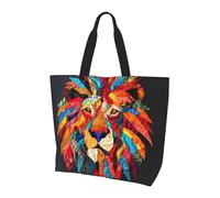 Sacs De Courses Mysterious Colored Lion Head Handbag Légers Tote Bag Reutilisable Sac Shopping Pour Gym Extérieur Plage