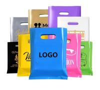 Sacs de courses personnalisés avec logo pour cadeau, sacs de courses transparents personnalisés avec poignées pour petites entreprises, boutiques, détails, salons, événements, fêtes, blanc, Large