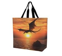 Sacs De Courses Sea Sunset Flying Dragon Sac À Provisions Cabas Décontracté Sacs Tote Bag Femme Handbag Pour Vacances Achats Gym
