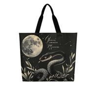 Sacs De Courses Serpent Noir Mystique Tote Bag | Reutilisable Sac Shopping grande capacité Handbag Pour Extérieur Gym Achats