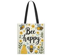 Sacs De Courses Soyez Heureux Sac À Provisions Cabas Pour Plage | Femme Tote Bag grande capacité Handbag Pour Plage Gym Voyage