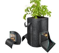 Sacs de culture de pommes de terre avec 2 pots de fleurs non tissés visibles avec poignée robuste pour culture de jardin et terrasse (2,2 l)