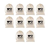 Sacs de fête en tissu de lin avec cordon de serrage pour mariage, fête prénatale, anniversaire, pochettes pour enterrement de vie de jeune fille, fournitures durables textiles