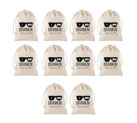 Sacs de fête en tissu de lin avec cordon de serrage pour mariage, fête prénatale, anniversaire, pochettes pour enterrement de vie de jeune fille, fournitures en lin