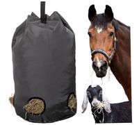 Sacs de foin pour chevaux, sac de foin en polyester 28x3,5 avec 5 trous lents, mangeoire de foin de chèvre suspendu de grand capacité pour cheval, mouton, âne
