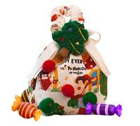 Sacs de friandises de Noël - Tissu 10,5x8x17,5cm | Pochette d'emballage de bonbons en tissu réutilisable avec motif d'arbre de et de père Noël, rembourrage de bas, sacs d'emballage de friandises