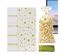 Sacs de friandises mignons pour bonbons | Pochette à bonbons à motif étoile 50 pièces | Sacs d'emballage de biscuits faits maison - pour bas de Noël, vacances d'anniversaire, mariages,