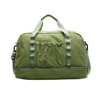 Sacs de gym de voyage multi-compartiments avec bandoulière épaisse en nylon imperméable Sac à main ergonomique Sac de gym léger avec accessoires, Vert, Beauté de masse
