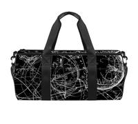 Sacs de gym, sac de sport, sacs de gym pour femmes, sac de week-end, équation mathématique, noir et blanc, Motif 3542, 45x23x23cm(17.7x9x9in)