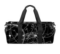 Sacs de gym, sac de sport, sacs de gym pour femmes, sac de week-end, équation mathématique, noir et blanc, Motif 3540, 45x23x23cm(17.7x9x9in)