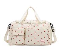 Sacs de Gymnase pour Femmes, Sac de maïs Mignon capacité avec Chaussure et Compartiment Humide, fourre-Tout Fraises avec Bande Canne à Bagages, poignée et Sangle pour Voyager, Sports