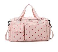 Sacs de Gymnase pour Femmes, Sac de maïs Mignon capacité avec Chaussure et Compartiment Humide, fourre-Tout Fraises avec Bande Canne à Bagages, poignée et Sangle pour Voyager, Sports