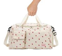 Sacs de Gymnase pour Femmes, Sac de Sport Mignon capacité avec Chaussure et Compartiment Humide, fourre-Tout Fraises avec Bande Canne à Bagages, poignée et Sangle pour Voyager, Sport